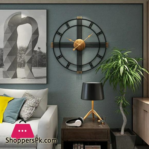 Home Decor Modern Metal Wall Clock Mural Crafts Living room Bedroom Office Hotel Wall Sticker Wall Ornaments Watches Decoration Size: Length 50 cm, Width 50 cm