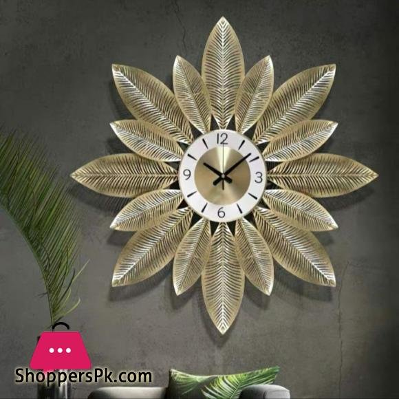 Home Decor Modern Metal Wall Clock Mural Crafts Living room Bedroom Office Hotel Wall Sticker Wall Ornaments Watches Decoration Size: Length 50 cm, Width 50 cm & Dial 15 cm