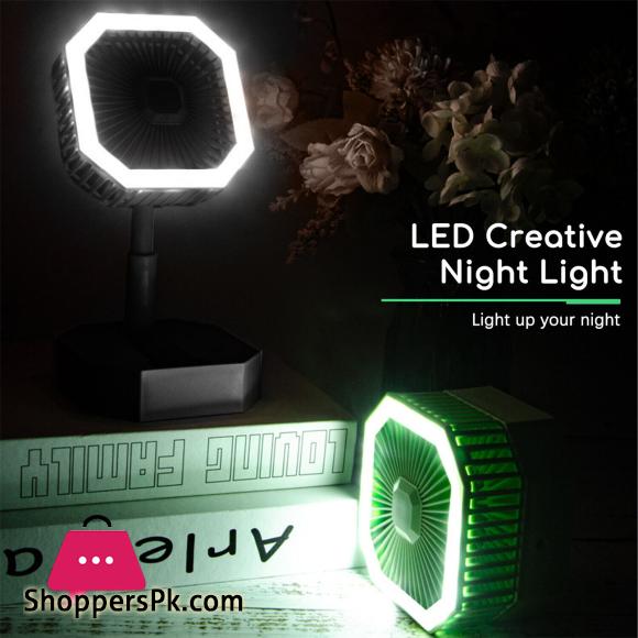 LE 2 In 1 Mini Cooling Fan With Led Light Portable Foldable Adjustable Height Angle Usb Rechargeable Air Cooler Fan