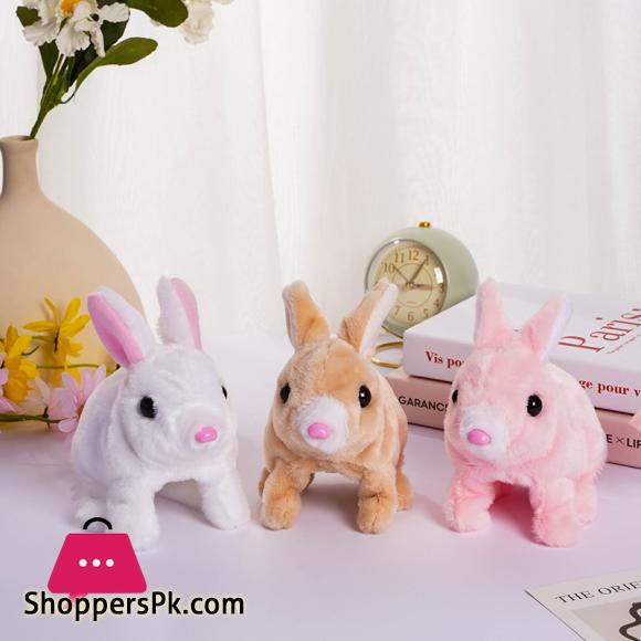 New Electric Plush Bunny Toy Walking and Moving Ears Electric Little Bunny Pet