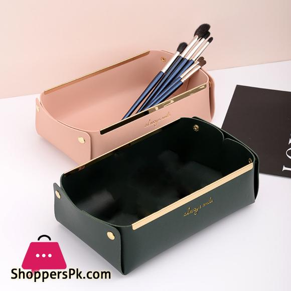 Organizer Basket Space-saving Decorative Vanity Cosmetic Organizer Tray Large 1-Pcs