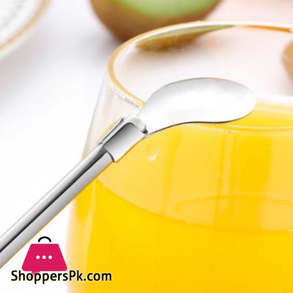 Pack of 6 Stainless Steel Drinking Spoon Straw Cocktail Straw & Spoon