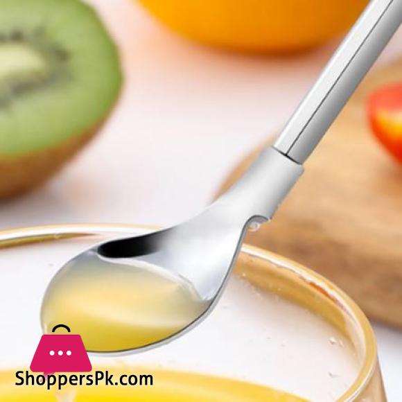 Pack of 6 Stainless Steel Drinking Spoon Straw Cocktail Straw & Spoon