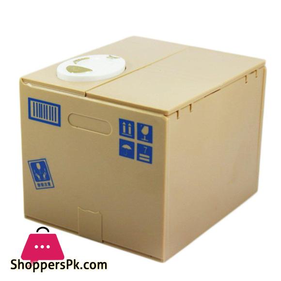 Piggy Bank Cat Steal Money Coin Saving Box Pot Case Battery Operated Gift White 14*7.5cm