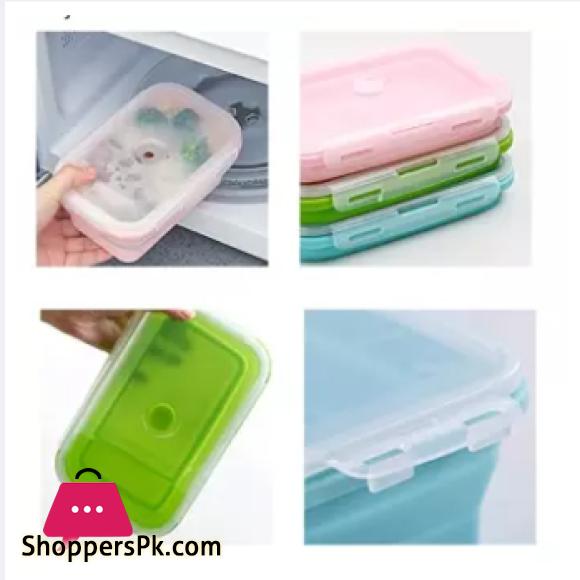 Silicone Collapsible Food Storage Containers with BPA Free Airtight Plastic Lids