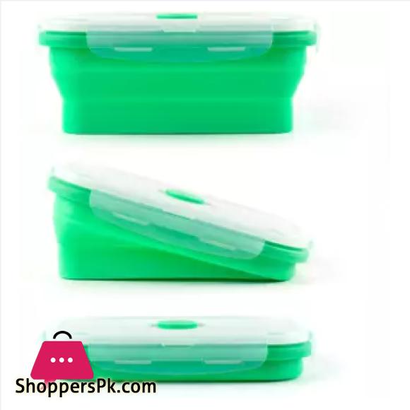 Silicone Collapsible Food Storage Containers with BPA Free Airtight Plastic Lids