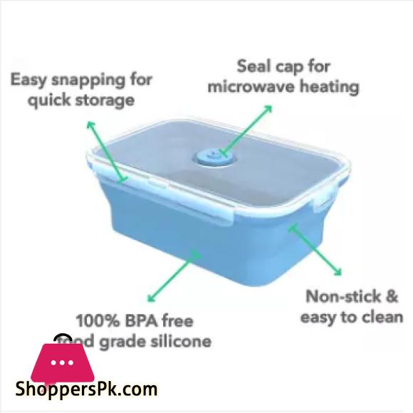Silicone Collapsible Food Storage Containers with BPA Free Airtight Plastic Lids