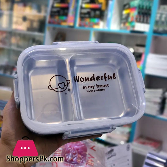 Air Tight Steel Lunchbox 2 Portion Square