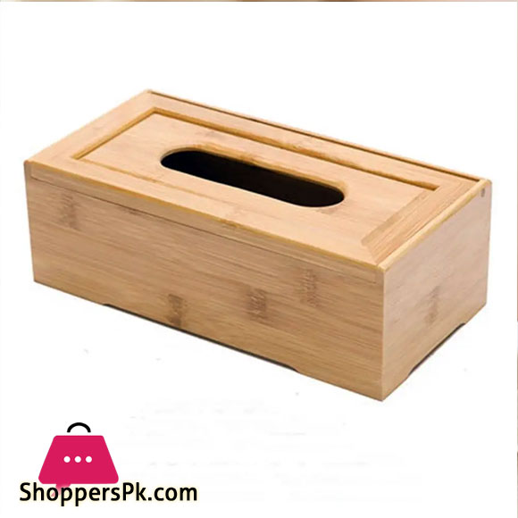 Bamboo Wood Tissue Box for Home Living Room Bedroom