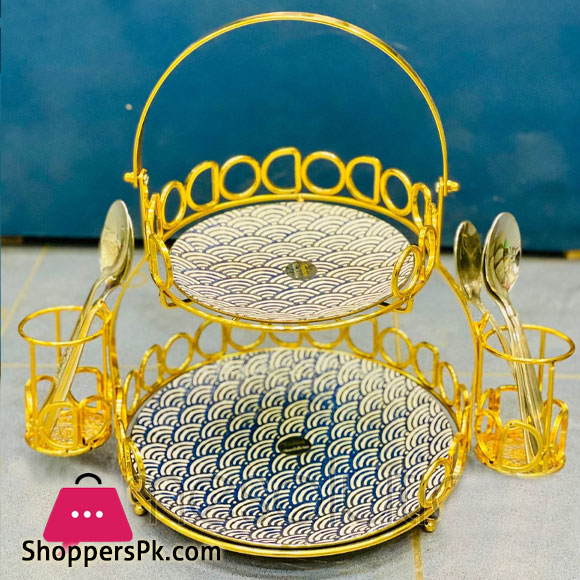 Brilliant 2 Tier Plates Stand Folk Set Holder