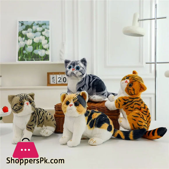 Cat Plush Toy Simulation Cat Doll Kawaii Stuffed Animal Stitch Doll for Boy Girl