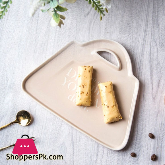 Ceramic Snack Dish Stoneware Dessert Tray Porcelain Dessert Plate Fruit Plate Dry Fruit 18.5 x 22.5 CM Big
