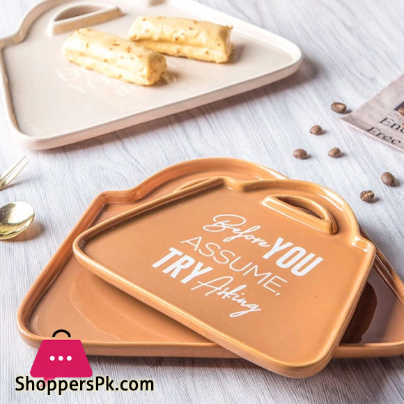 Ceramic Snack Dish Stoneware Dessert Tray Porcelain Dessert Plate Fruit Plate Dry Fruit 18.5 x 22.5 CM Big