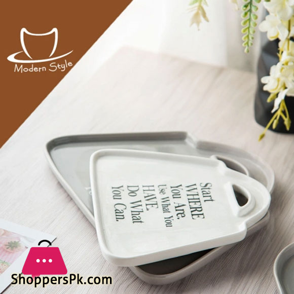 Ceramic Snack Dish Stoneware Dessert Tray Porcelain Dessert Plate Fruit Plate Dry Fruit 18.5 x 22.5 CM Big