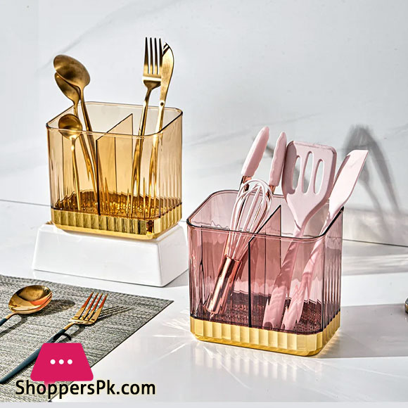 Chopsticks cage spoon fork storage holder cutlery light luxury drain shelf kitchen utensils can be mounted on the wall chopsticks tube