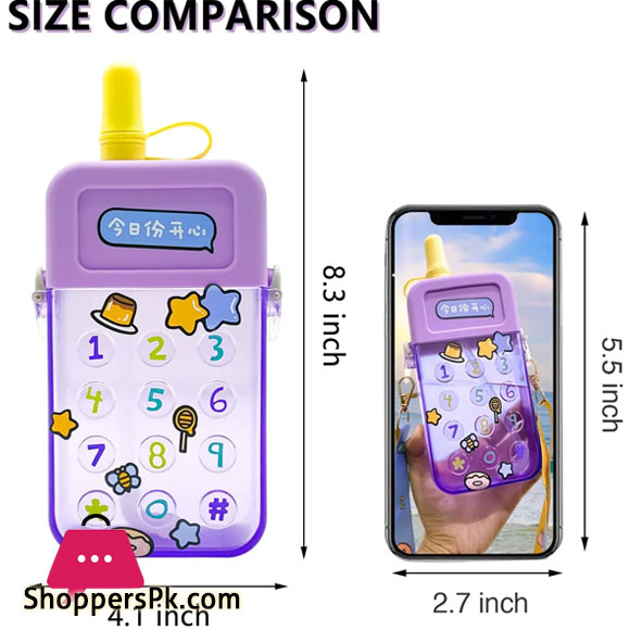 Cute Water Bottles with Straws Mobile Phone Travel Cup 2201