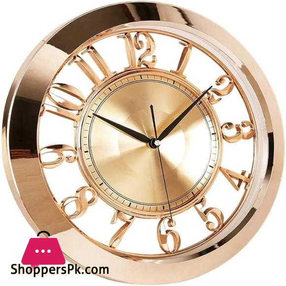 imported golden new design drassperent wall hanging clock delicate design best quality product plastic metarial