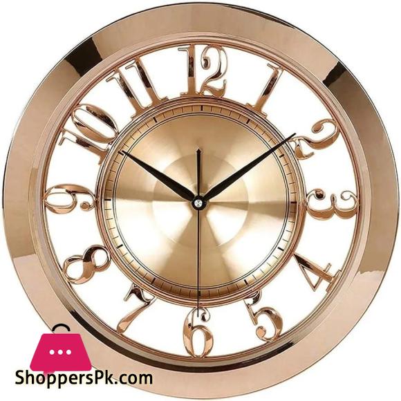 imported golden new design drassperent wall hanging clock delicate design best quality product plastic metarial