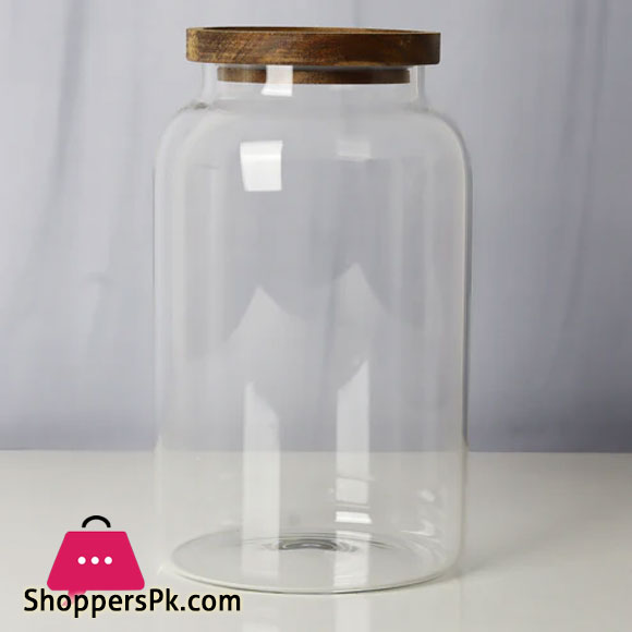 Kitchen Storage Airtight Jars Canister With Wooden Lid 1000ml