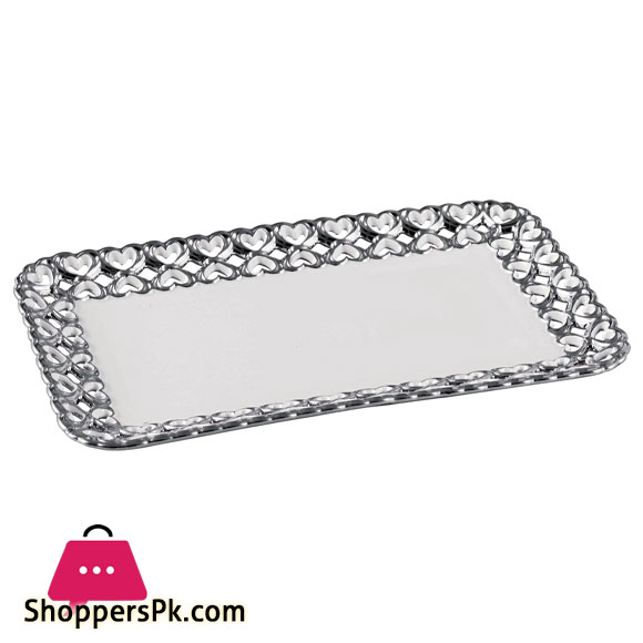 Royal Elegant Serving Platter With Embossed Edges & Golden Silver Design Beautiful Serving Dish for Desserts & Candies.