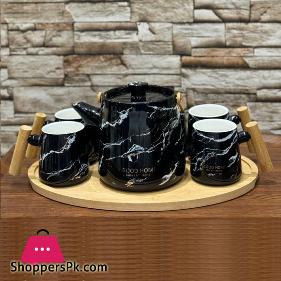 SUBAISHI Elegant Tea Set With Tray Ceramic