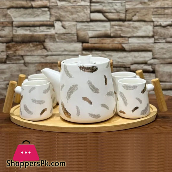 SUBAISHI Elegant Tea Set With Tray Ceramic