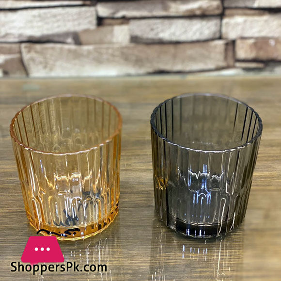 Textured Glasses Golden Smoke Set Of 6