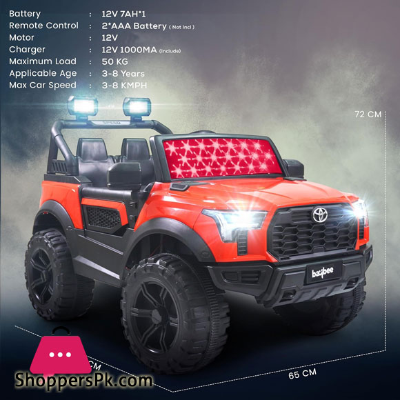 Toyota HILEX 4 x 4 Rechargeable Battery Operated Jeep for Kid Painted Jeep - 1 - 8years