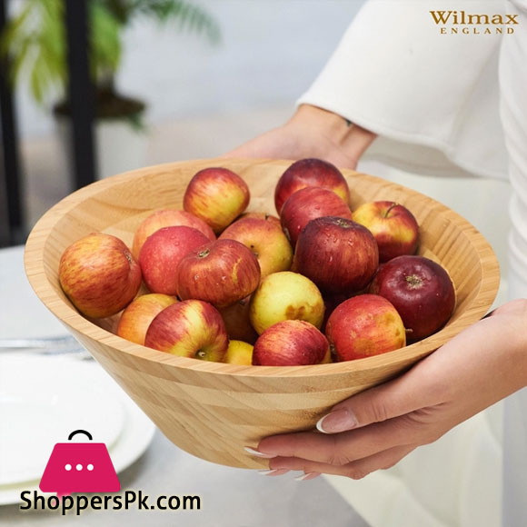 Wilmax Bamboo Serving Bowl 14 X 5.5 Inch 36 X 14 CM 148 FL OZ - 5000ML