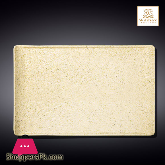 Wilmax SandStone Rectangular Plate 15 X 9.75 Inch 38 X 24.5 CM