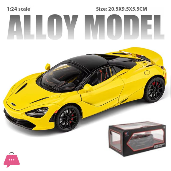 1:24 McLaren 720S Diecast Alloy Model Car Lights Sound Pull Back