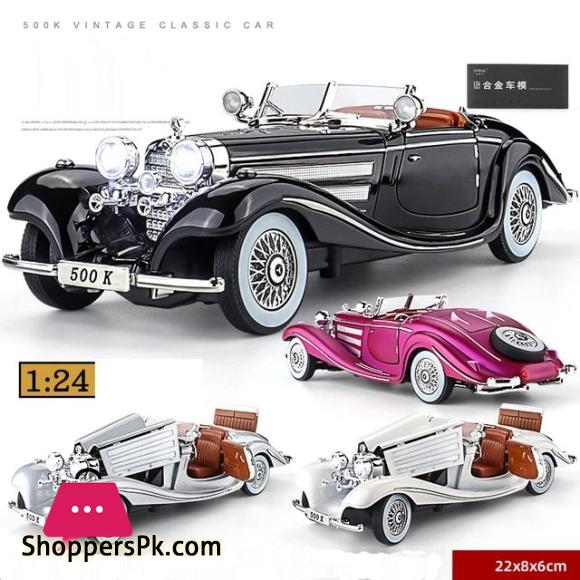 1:24 Mercedes-Benz 500K Classic Car Diecast Vintage Retro Classic Alloy Car Model