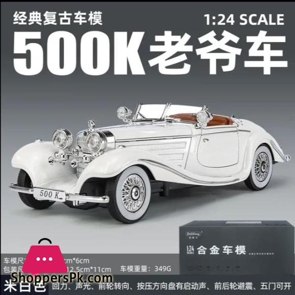 1:24 Mercedes-Benz 500K Classic Car Diecast Vintage Retro Classic Alloy Car Model