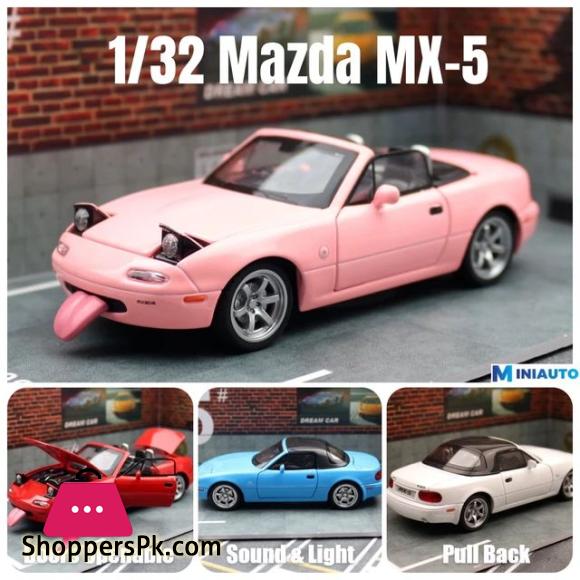 1:32 MX-5 Alloy Convertible Sports Car Model Diecast Metal Toy Racing Vehicle Car Model Sound and Light