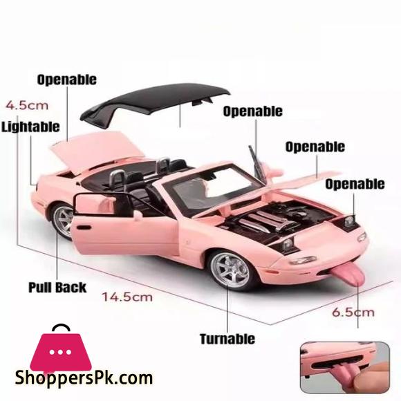 1:32 MX-5 Alloy Convertible Sports Car Model Diecast Metal Toy Racing Vehicle Car Model Sound and Light