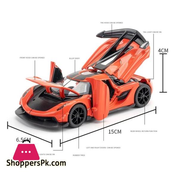 1:32 Scale Die Cast Toy Koenigsegg Jesko Supercar Alloy Car Model Sound and Light Pull Back