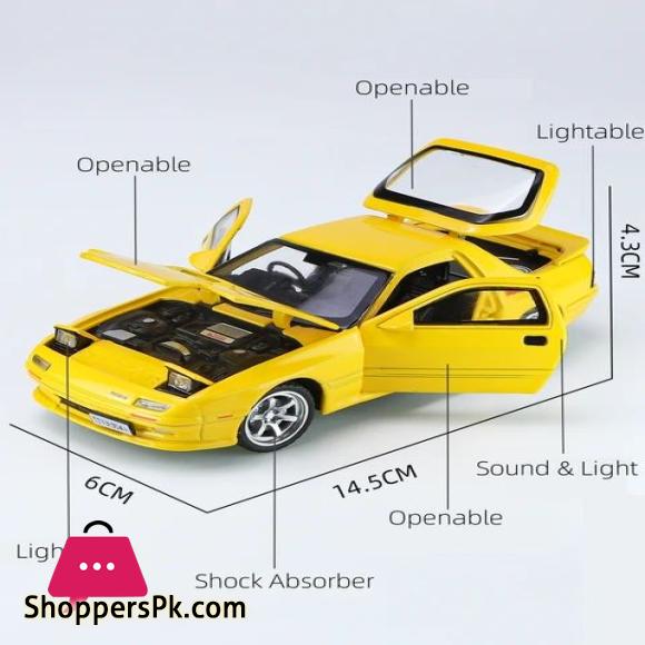 1:32 scale diecast RX7 DIECAST MODEL CAR POPUP LIGHT SOUND