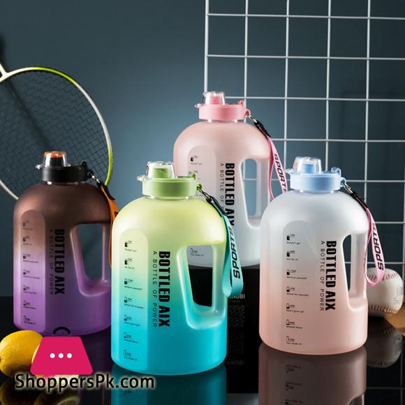 2.2L Sport Water Bottle Large Capacity 1 Gallon Water Bottle With Time Scale BPA Free Plastic Bottle Outdoor Fitness Water Cup