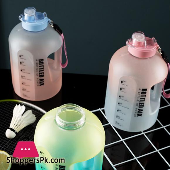 2.2L Sport Water Bottle Large Capacity 1 Gallon Water Bottle With Time Scale BPA Free Plastic Bottle Outdoor Fitness Water Cup