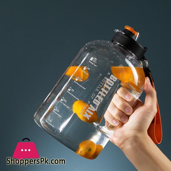 2.2L Sport Water Bottle Large Capacity 1 Gallon Water Bottle With Time Scale BPA Free Plastic Bottle Outdoor Fitness Water Cup