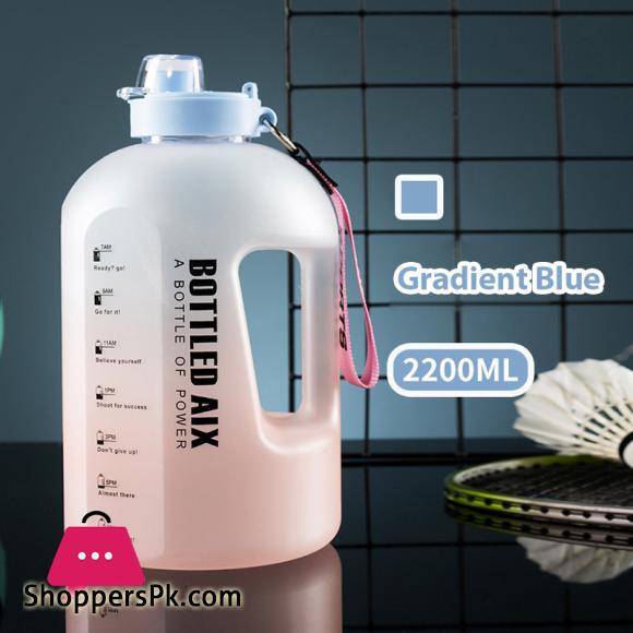 2.2L Sport Water Bottle Large Capacity 1 Gallon Water Bottle With Time Scale BPA Free Plastic Bottle Outdoor Fitness Water Cup
