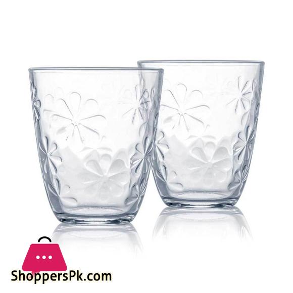 Luminarc Neo Flower Textured 31cl Highball Water & Juice Glass Set of 6 Tempered Glass
