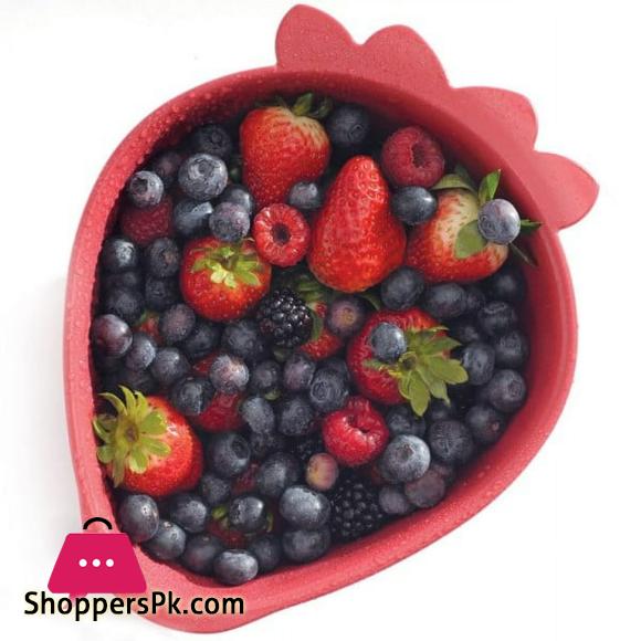 Multicolor Mini Strawberry Shape Plastic Fruit And Vegetable Washing Basket, For Kitchen