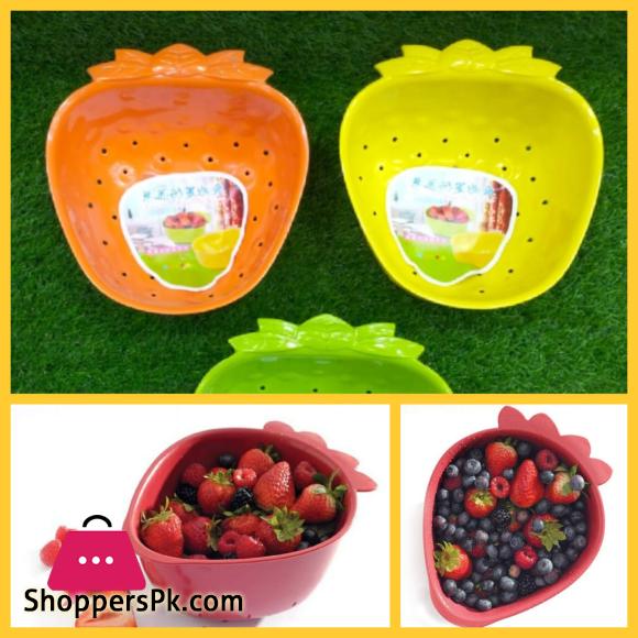 Multicolor Mini Strawberry Shape Plastic Fruit And Vegetable Washing Basket, For Kitchen