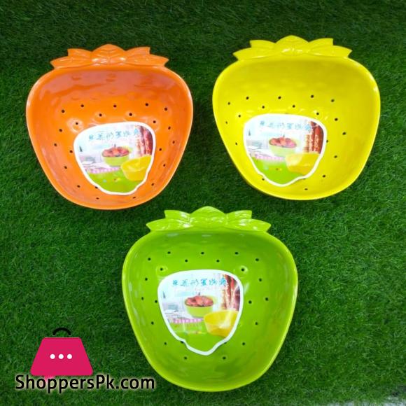 Multicolor Mini Strawberry Shape Plastic Fruit And Vegetable Washing Basket, For Kitchen