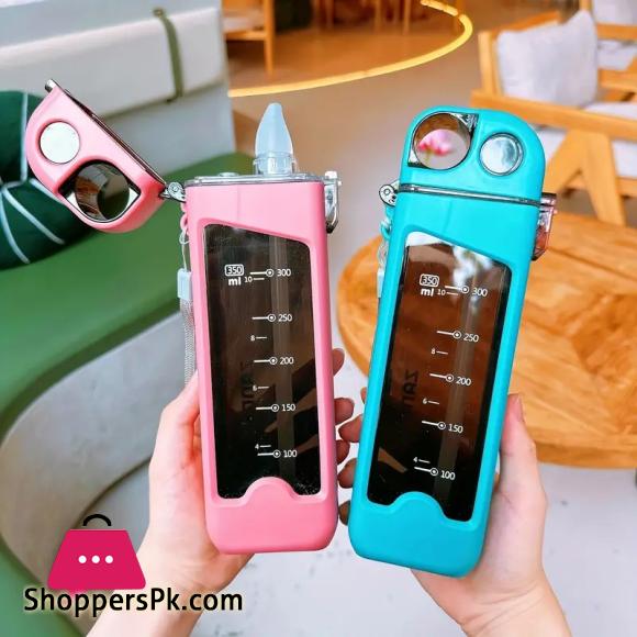 New Rectangular Creative Netflix Lighter Water Cup Ins High Quality Wicker Cup Portable Drop-proof Gift Water Bottles for Girls