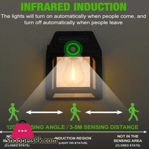 New Solar Tungsten Filament Lamp Outdoor Waterproof Intelligent Induction Wall Lamp Garden Villa