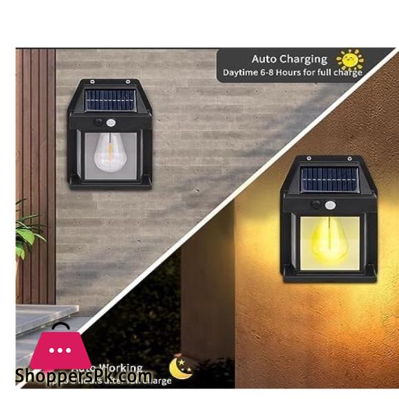 New Solar Tungsten Filament Lamp Outdoor Waterproof Intelligent Induction Wall Lamp Garden Villa