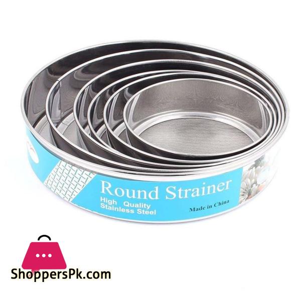 Round Stainless Steel Flour Sieve Strainer Set of 6