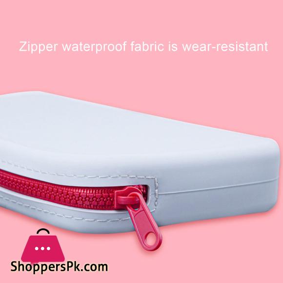 Silicone Toiletry Bag Portable Silicone Makeup Bag with Zipper for Travel Cosmetic Storage Pouch for Home On-the-go Use Waterproof Silicone Cosmetic Bag